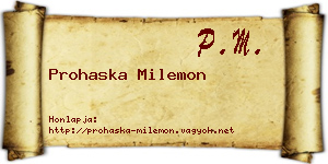 Prohaska Milemon névjegykártya